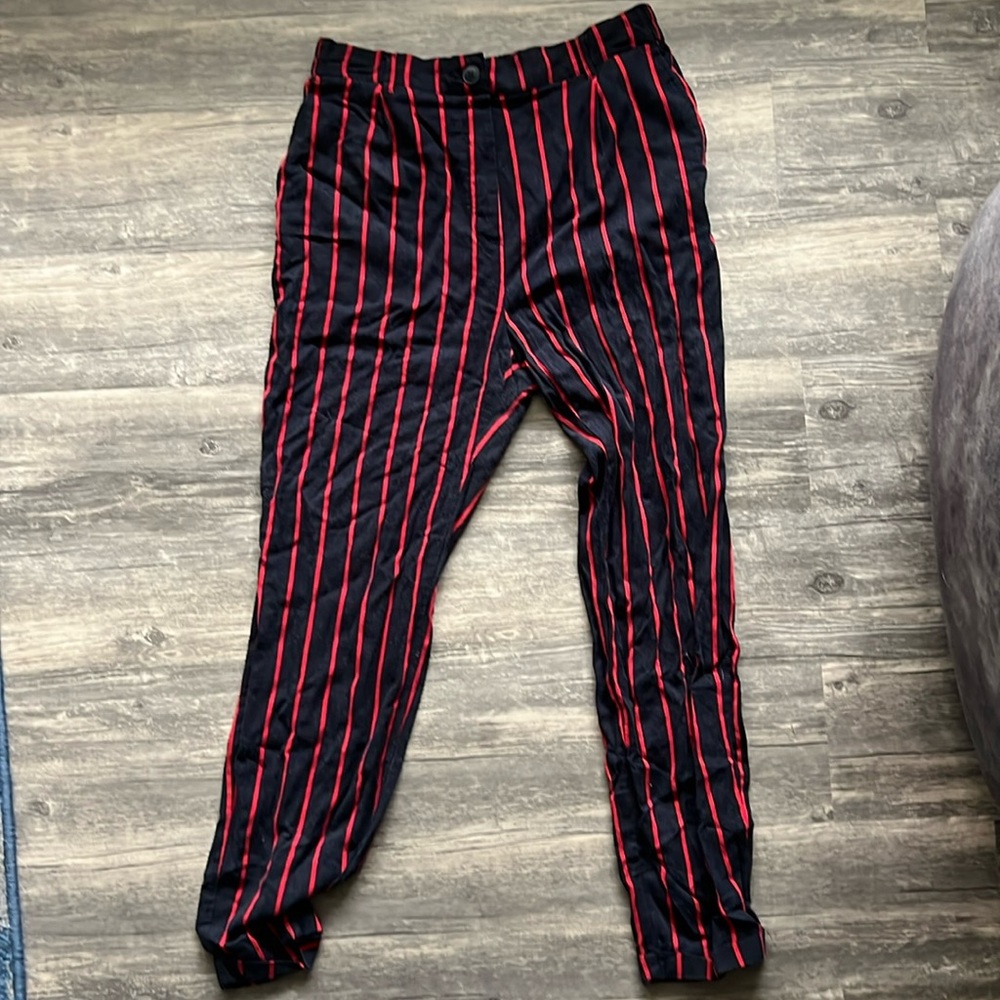 Forever 21 blue and red stripped dress pants